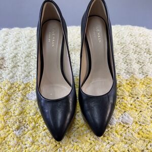 New money Cole Haan Black Leather Pointed Toe Stiletto Heels Women's Size 6B